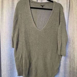 Express 3/4 Sleeve Low Cut Sweater